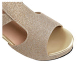 Women's Shimmery High Platform Sandals - Gold - 11.5cm / Sandals - 43 B - PU Leather - image 25