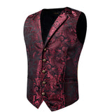 Men's 4 Pcs Formal Silk Paisley Tie Vest Set - Purple - Tie Set - MD-0414-7884 - 3XL - Silk - image 15