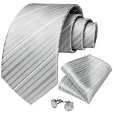 Funki Buys | Neckties | Men's 3 Pcs Silver Grey Formal Tie Set