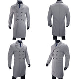 Men's Stylish Business Casual Overcoat - Grey - Jacket - 2XL - Polyester - image 11