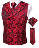 Funki Buys | Vests | Men's 4 Pcs Formal Floral Tie Vest Sets