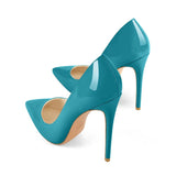 Women's Stylish Patent Leather Stilettos - Turquoise - 12cm - 15 B - Genuine Patent Leather - image 10