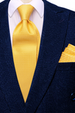 Funki Buys | Neckties | Men's 3 Pcs Bright Yellow Formal Tie Set
