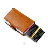 Unisex RFID Popup Card Holder - Brown - RFID Popup Card Wallet - 3.93 x 2.75 x 0.78" - PU Leather - image 11