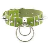 Women's Ring Collar Gothic Necklace - Green - Ring Collar Necklace - PU Leather - image 8