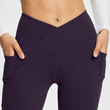 Women's High Waist Yoga Flare Leggings - Black - Yoga Pants - 2XL - Polyester - image 15