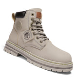 Men's High Top Boots Leather Work Boots - Yellow - 0229  / Work Dress Boot - 48 B - PU Leather - image 9