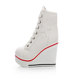 Women's Canvas Elevator Platform Sneaker - Black - Platform Sneakers - 43 B - Canvas - image 6