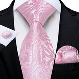 Men's 4 Pcs Formal Pink Silk Tie Sets - Pink - 8314 - One Size - Silk - image 4