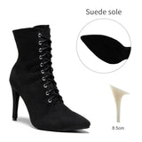 Women's Sexy Stiletto Latin Dance Boots - Black - A-11CM Indoor - 44 B - PU Leather - image 21