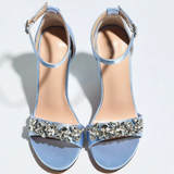 Funki Buys | Shoes | Women's Satin Crystal High Block Sandal