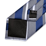 Funki Buys | Neckties | Men's 3 Pcs Dark Blue White Striped Tie Set