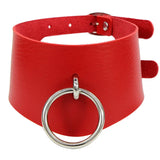 Women's Cosplay Wide Collar Choker - Red - Circle Choker - Medium - PU Leather - image 19