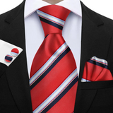 Funki Buys | Neckties | Men's 3 Pcs Striped Jacquard Tie Set