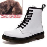 Unisex Genuine Leather Lace Up Ankle Boot - White - 1 / No Fur - 45 B - Leather - image 20