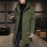 Men's Thick Mid-Length Winter Parkas - Army Green - Parka - 8XL - Cotton - image 2