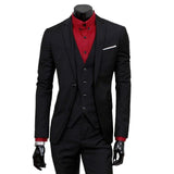 Men's Classic 3 Pcs Formal Wedding Suit - Wine Red - Suit - 6XL - Polyester - image 3