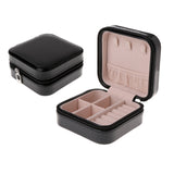 Small Travel Jewelry Box Zip Up - Black - Travel Jewelry Case - PU Leather - image 11