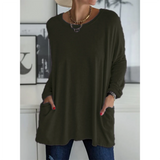 Women's Round Neck Stretch T-Shirt - Army Green - Shirt - 3XL - Polyester - image 5