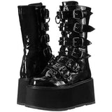 Women's Platform Gothic Ring Buckle Boot - Black - Patent Boots - 43 B - PU Leather - image 8