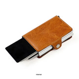 Unisex RFID Popup Card Holder - Brown - RFID Popup Card Wallet - 3.93 x 2.75 x 0.78" - PU Leather - image 14