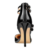 Women's Luxury 4 Strap Stiletto Sandals - Gold - Formal Shoes - 45 B - PU Leather - image 8