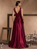 Women's Elegant Satin Sequin Dresses - Navy Blue - Evening Dress - XXL - Polyester Sequin - image 34