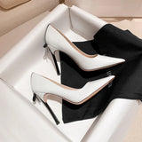 Women's Luxury Butterfly Bow High Stiletto - Pink 1 - 8cm Heel / Nude - 40 B - Genuine Leather - image 44
