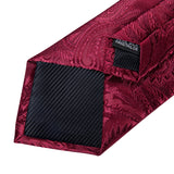 Funki Buys | Neckties | Men's 3 Pcs Red Silk Paisley Tie Set