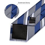 Funki Buys | Neckties | Men's 3 Pcs Dark Blue White Striped Tie Set