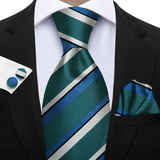 Funki Buys | Neckties | Men's 3 Pcs Striped Jacquard Tie Set