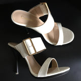 Women's Big Buckle High Heel Slides - Black - Formal Shoes - 43 B - PU Leather - image 12