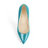 Women's Stylish Patent Leather Stilettos - Turquoise - 12cm - 15 B - Genuine Patent Leather - image 8