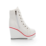 Women's Canvas Elevator Platform Sneaker - Black - Platform Sneakers - 43 B - Canvas - image 8