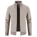 Men's Slim Fit Zip Up Cardigan Sweaters - Blue Grey - Sweater Cardigan - XXXL - Polyester - image 2