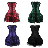 Women's Sweet Bustier Corset Dress Set - Green - Corset Skirt Set - 6XL - Polyester - image 8