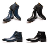 Men's Genuine Leather Formal Dress Boots - Blue - Men's Formal Boots - 12 B - Genuine Leather - image 17