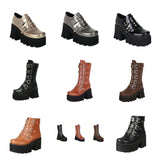 Women's Gothic Punk Platform Shoes - Black - 1 - Platform Shoes - 43 B - PU Leather - image 34