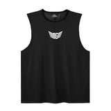 Black sleeveless athletic tank top featuring a white "MGF" logo with wing design on the front.