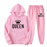 Women's Thickened Hooded Sweat Suit - Pink - 3XL - Polyester - image 1