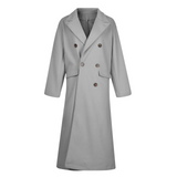 Women's Double Breasted Long Overcoat - Khaki - Women's Jacket - XXXL - Polyester - image 31