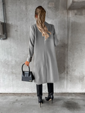 Women's Double Breasted Long Overcoat - Khaki - Women's Jacket - XXXL - Polyester - image 29
