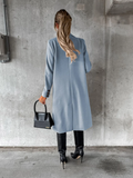 Women's Double Breasted Long Overcoat - Khaki - Women's Jacket - XXXL - Polyester - image 47