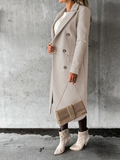 Women's Double Breasted Long Overcoat - Khaki - Women's Jacket - XXXL - Polyester - image 15