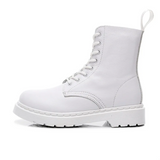 Unisex Genuine Leather Lace Up Ankle Boot - White - 1 / No Fur - 45 B - Leather - image 12