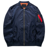Men's Comfortable Aviator Bomber Jacket - Blue 2 - Thin Lined Bomber Jacket - 8XL - Polyester - image 1