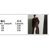 Women's Extra Long Faux Leather Coat - Brown - Long PU Leather Jacket - 5XL - PU leather - image 25