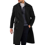 Men's Smart Casual 3/4 Length Overcoat - Beige - Jacket - 4XL - Polyester - image 17