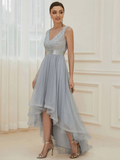 Women's Luxury Long Chiffon Dresses - Silver - Evening Dress - 22 W - Chiffon/Lace - image 15