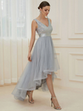 Women's Luxury Long Chiffon Dresses - Silver - Evening Dress - 22 W - Chiffon/Lace - image 18